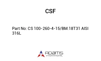 CS 100-260-4-15/BM.18T31 AISI 316L